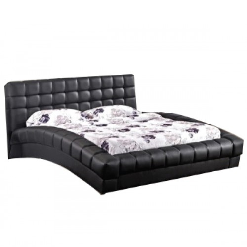 Elegance Queen Bed Leatherette with Button Tufted Headboard